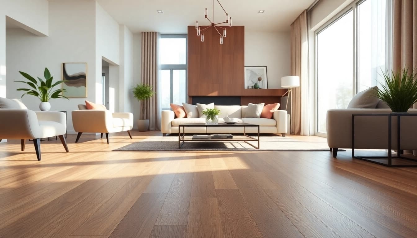 Enhance your space with flooring chicago that showcases luxury vinyl plank in a stylish living room.