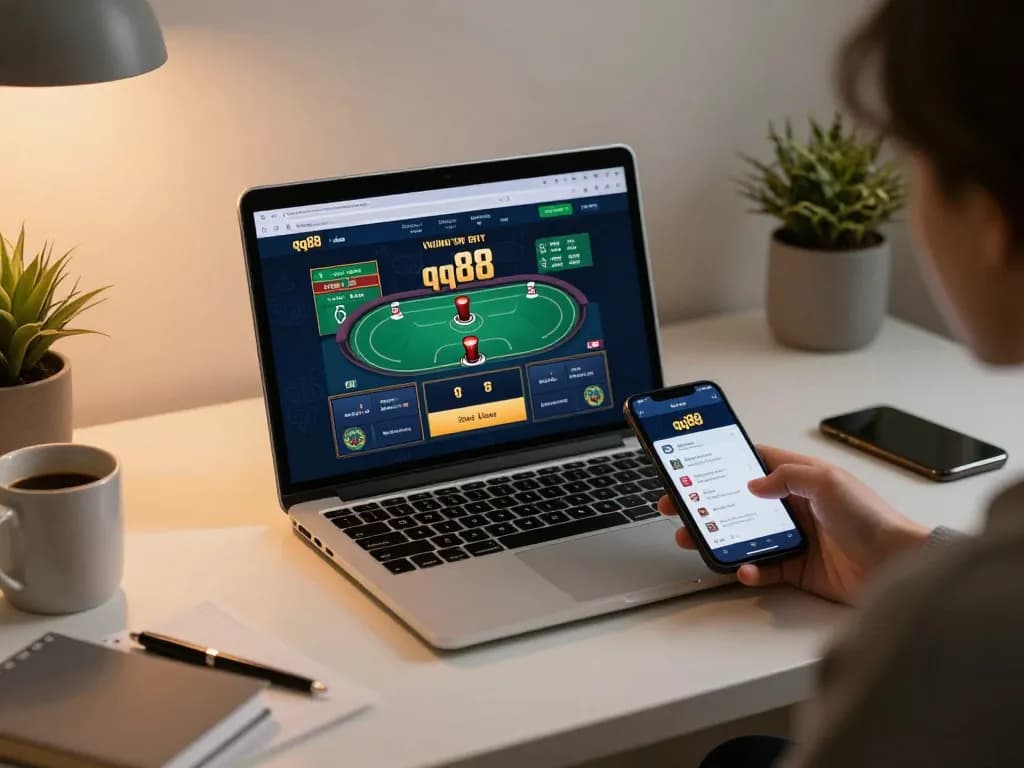 Player engaging with the qq88 online casino interface, strategizing for winning bets.