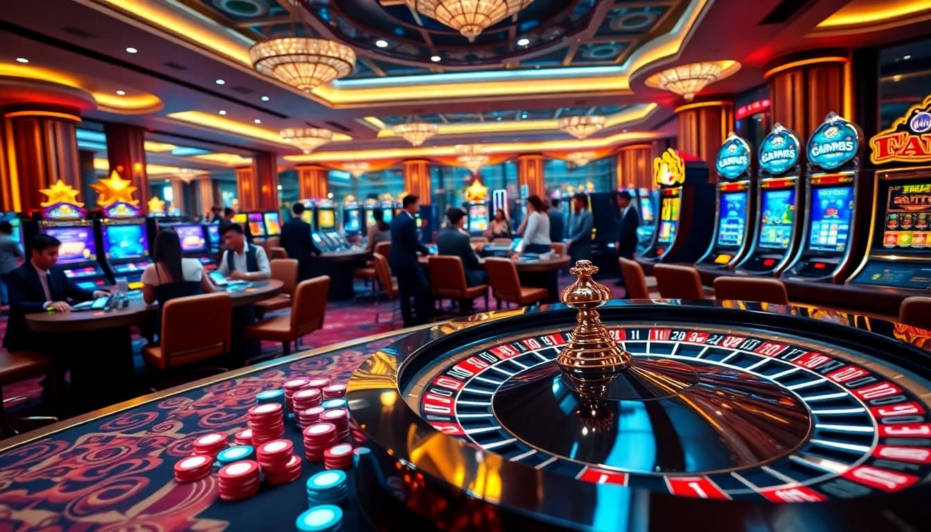 Experience thrilling games at Cổng Game XIN88 with vibrant casino tables and exciting jackpots.