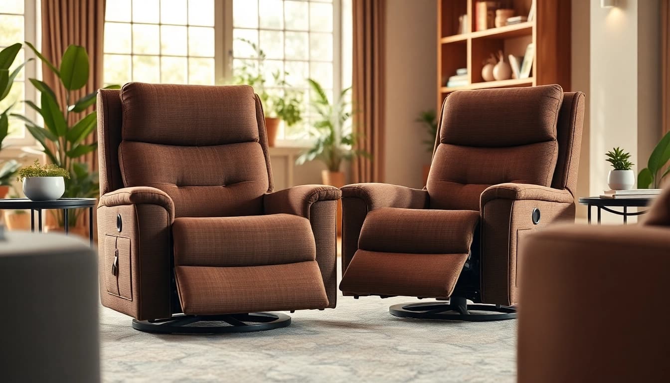 Experience comfort with lay flat recliners set in an inviting living room ambiance.