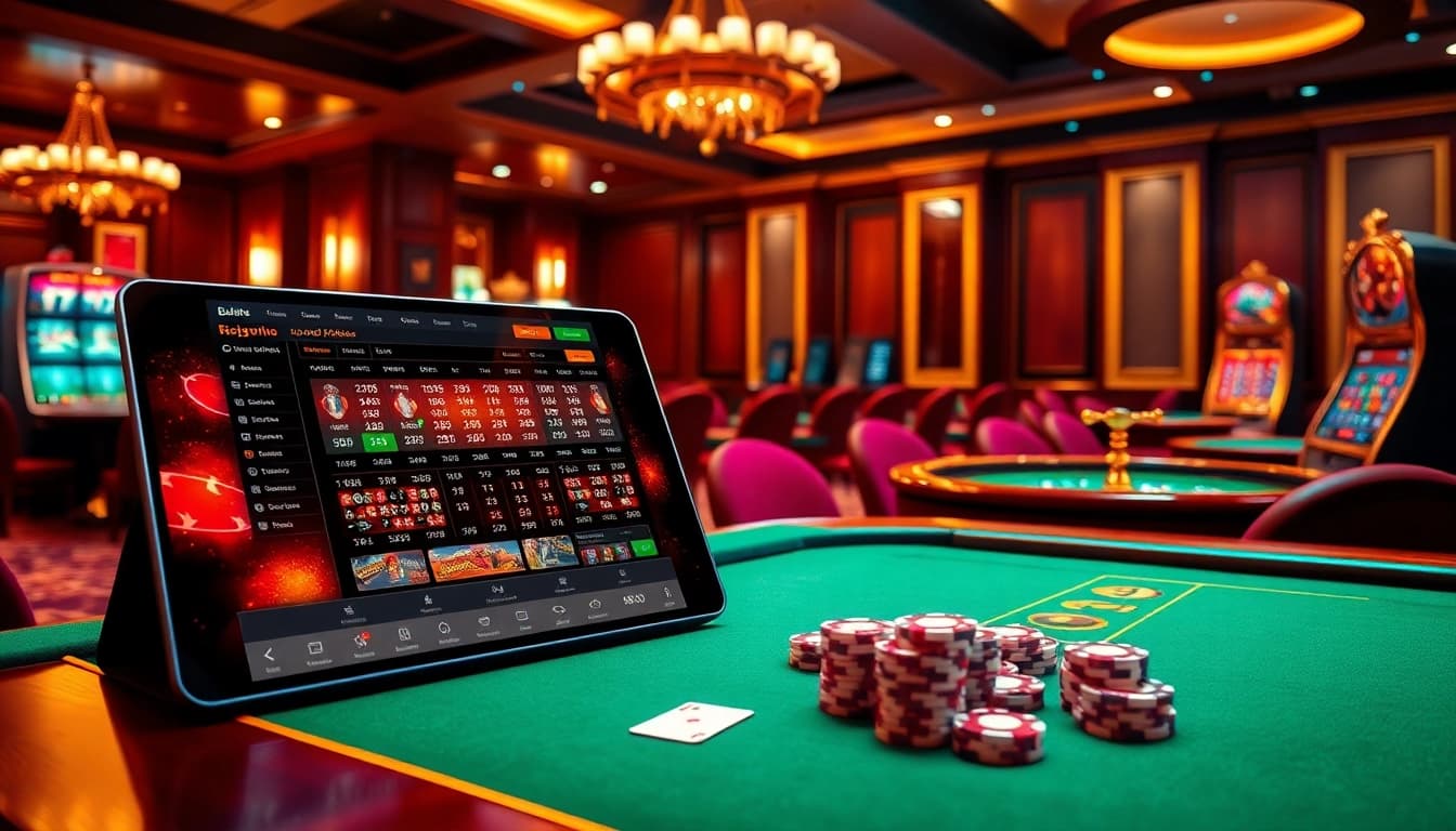 Exciting digital gambling experience at Nhà Cái 68VIP with poker chips and casino games.