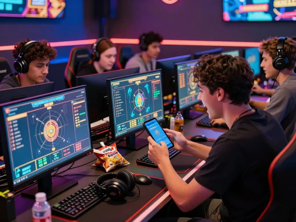 Engaging online gaming experience at sc88e.com showcasing diverse players celebrating wins in a vibrant gaming lounge.