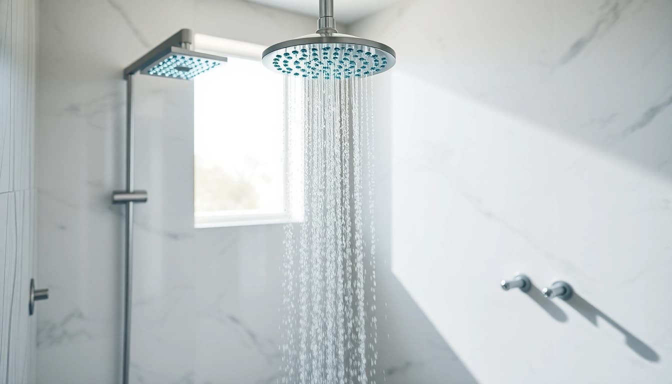 Discover a modern bathroom with a shower from sunny shower usa inc, featuring elegant design details.