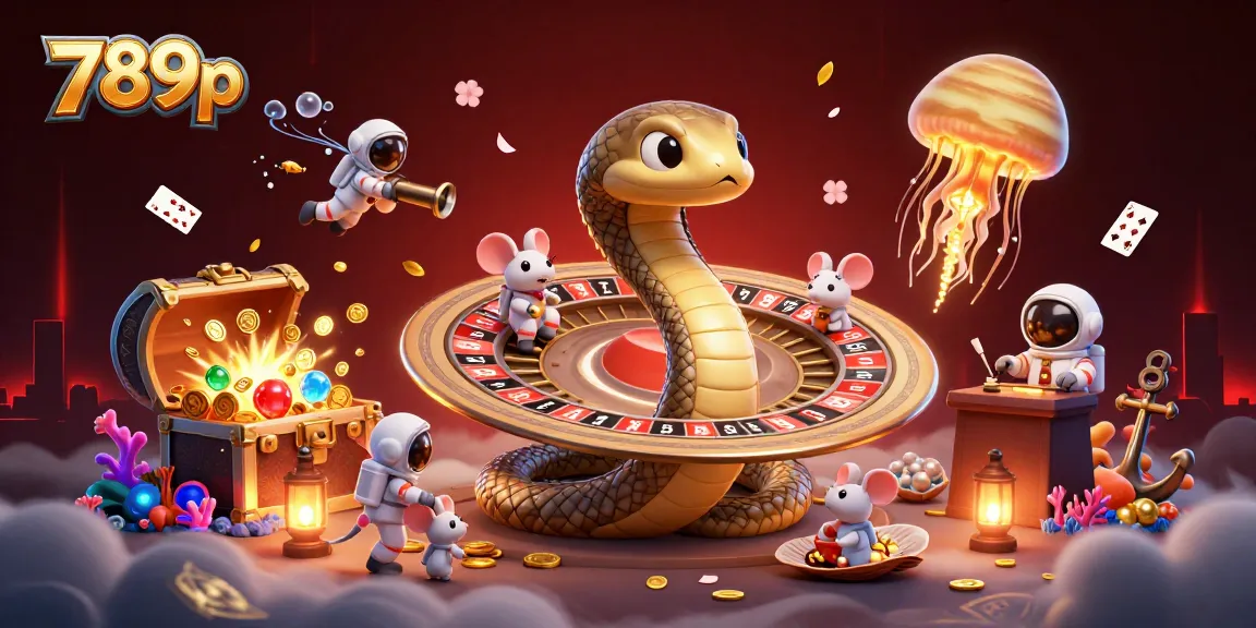 Experience the thrill of betting on 789p with astronaut mice at a cosmic roulette table in this vibrant illustration.