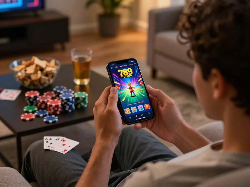 Engaging with the 789 CLUB app for thrilling mobile gaming experience.