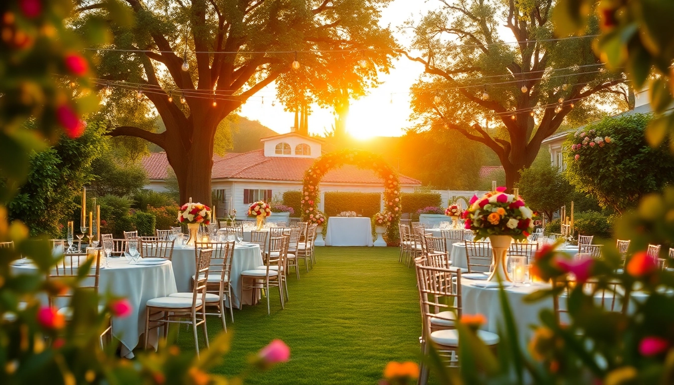 Beautiful wedding venues sacramento showcasing elegant outdoor arrangements and sunset ambiance.