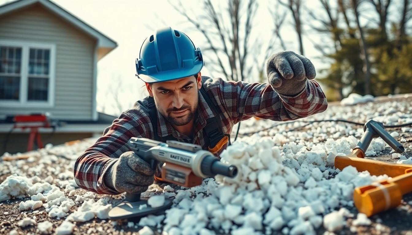 Contractor engages in spray foam roof removal, showcasing effective techniques and tools.