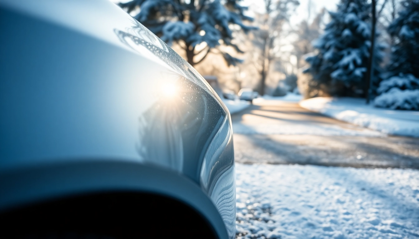 Enhance winter car protection Chattanooga with detailed vehicle care in snowy surroundings.