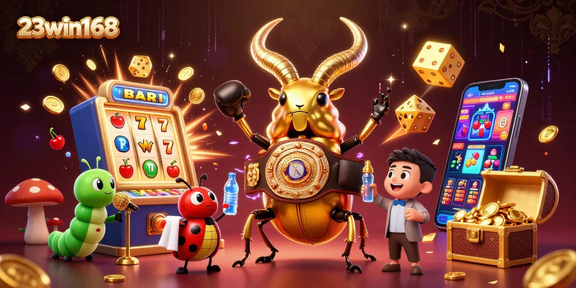 Experience the thrilling gameplay and excitement at 23win168 with energetic casino elements and characters.