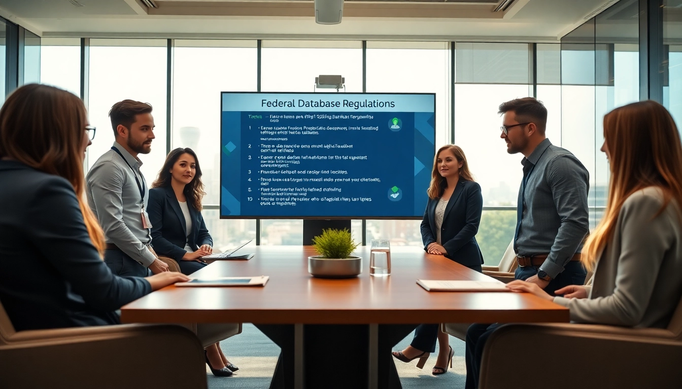 Enhance your knowledge on Registration and certification in Federal databases while collaborating in a modern office.