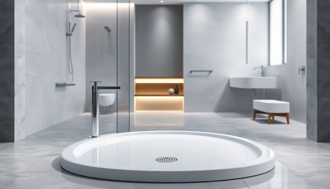Stylish shower base shower setup highlighted in a modern bathroom design.