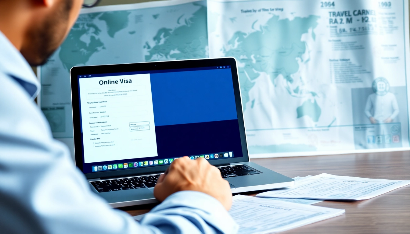 Engaged user completing the uk eta online application process on a laptop.