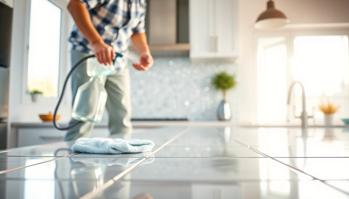 Tile cleaners near me ensuring spotless, sparkling tiles in a modern kitchen space.