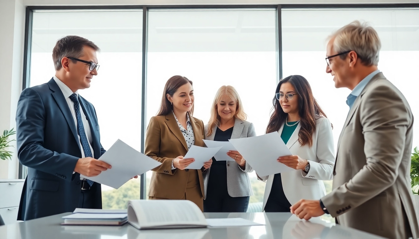 Engaged discussion on Probate matters among diverse legal professionals in an office.
