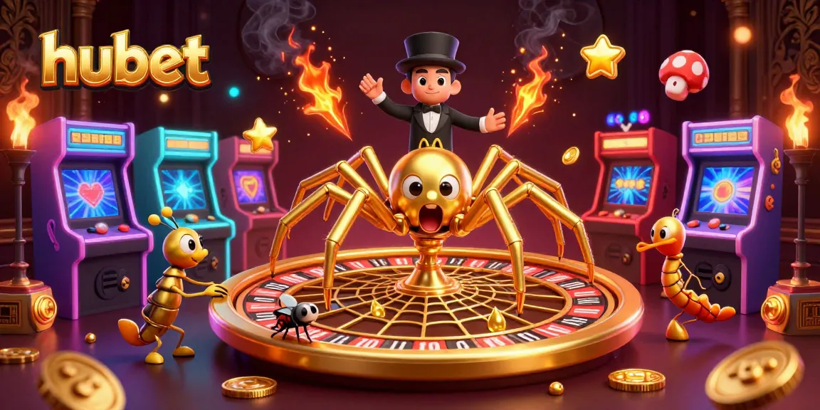 Place bets in hubet with a golden roulette web illustration featuring vibrant games.